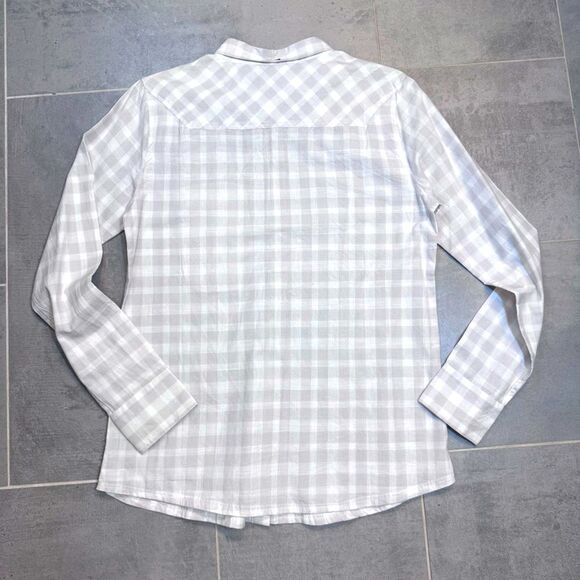 Mountain Khakis White/Tan Plaid Button Down Shirt - women's Large - Picture 5 of 8